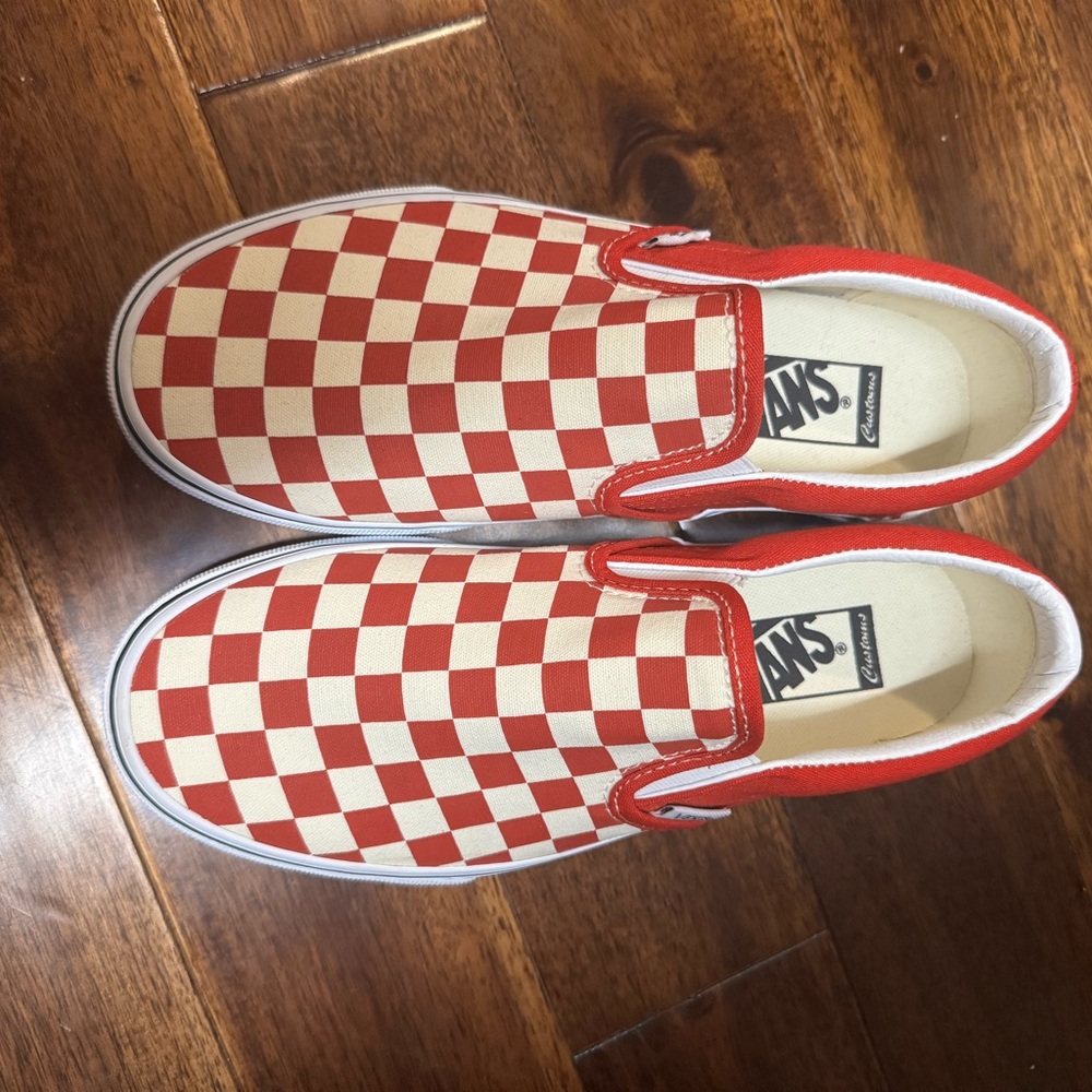 Vans Red Checkered Slip-Ons